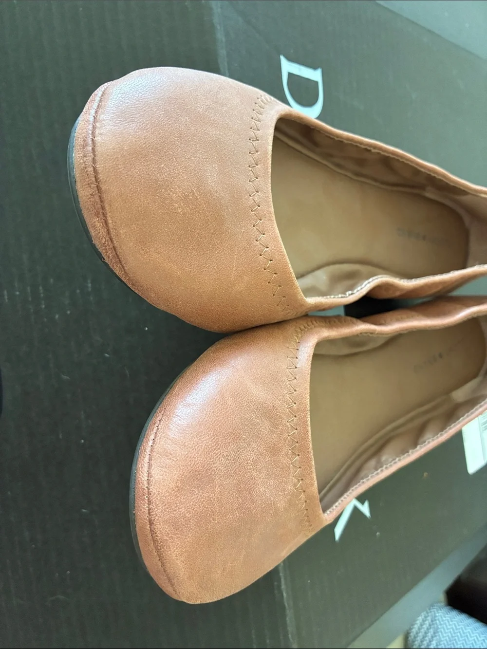 Lucky Brand Women's Cognac Suede Ballet Flats